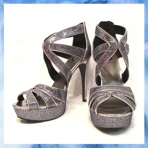 Guess Gggionata Mini Sequin Textured Evening Heels